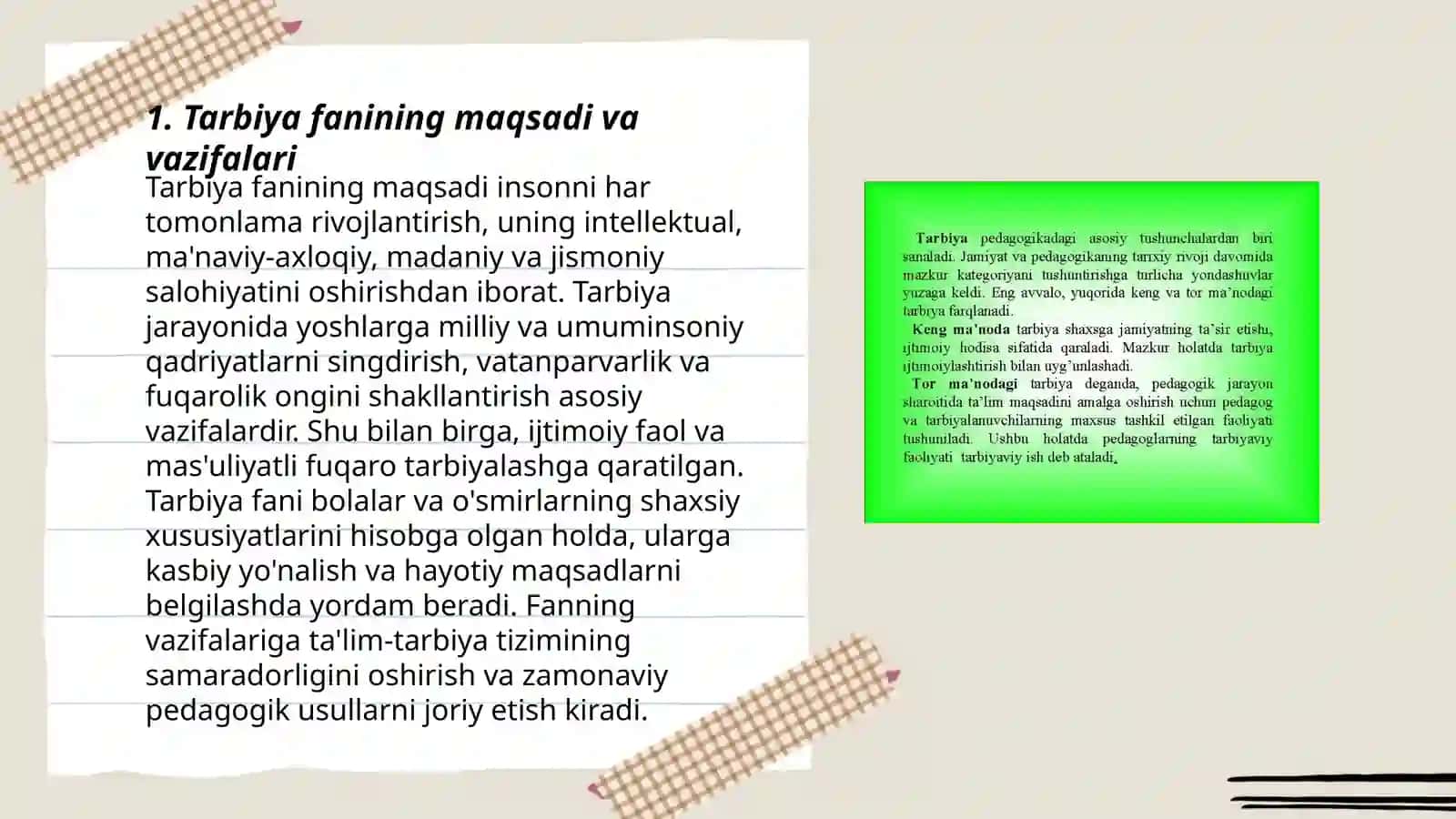 Umumiy oʻrta taʼlim muassasalarida Tarbiya fanining oʻziga xos xususiyatlari 3