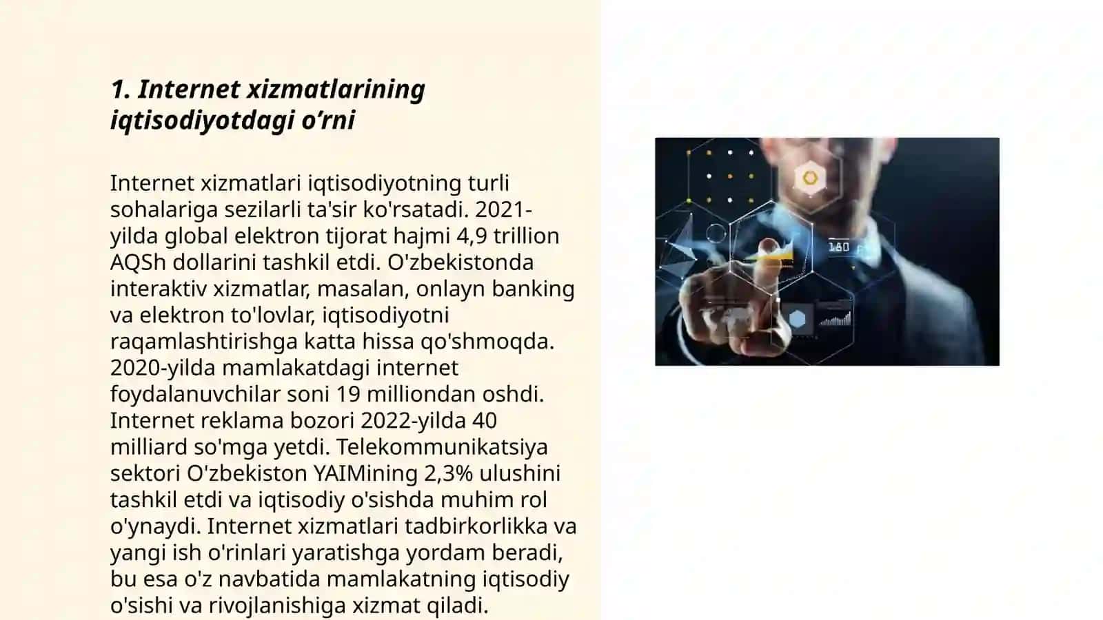Iqtisodiyot sohalarida Internet xizmatlari 3