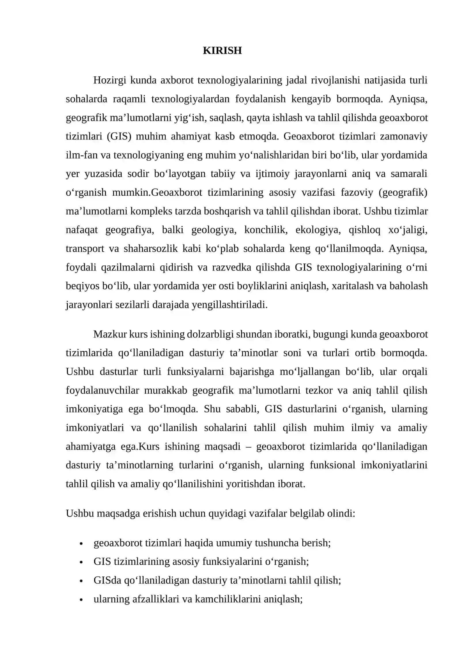 Geoaxborot tizimlarida qo’llaniladigan dasturiy taminotlar 3