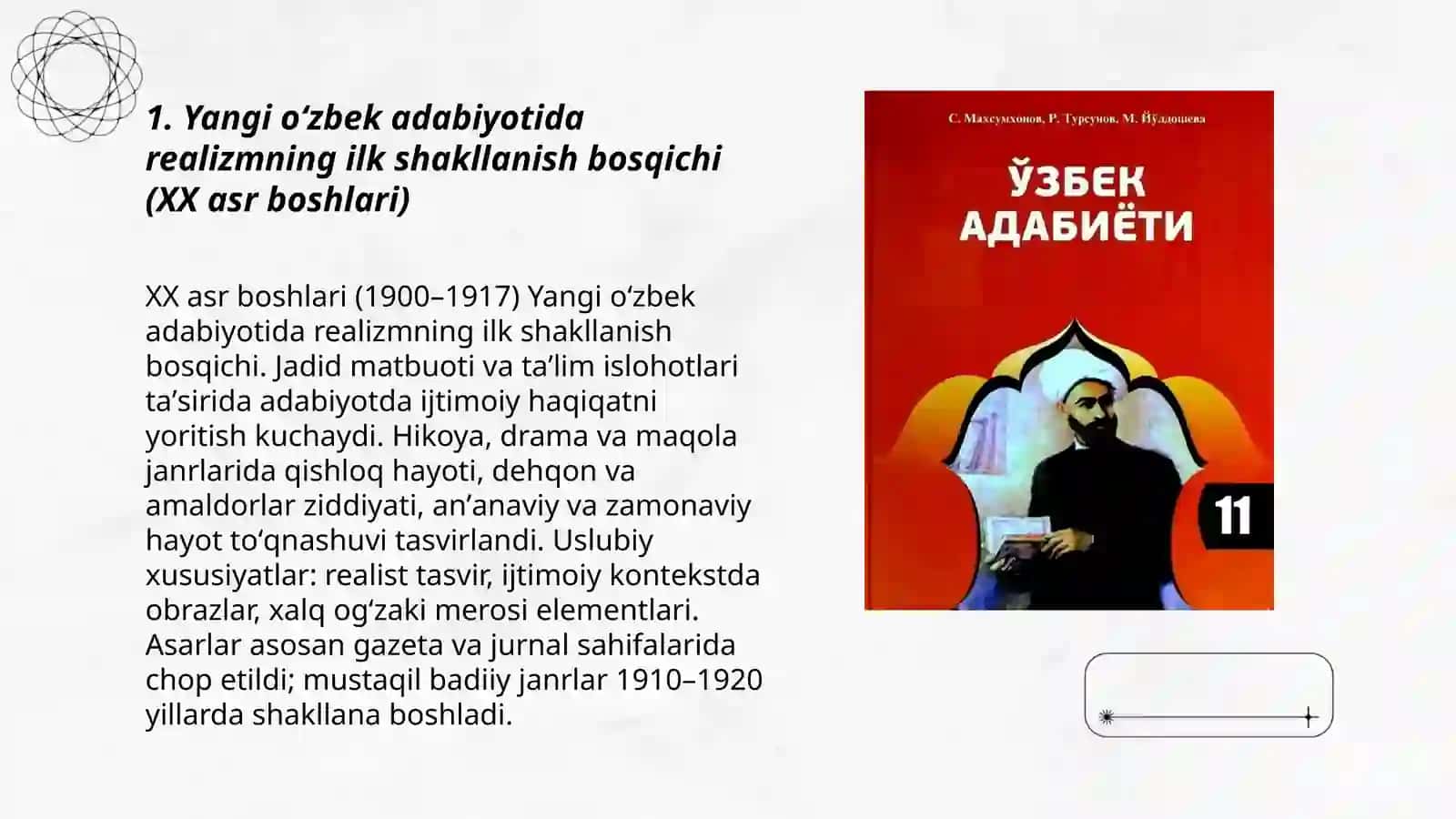 Yangi o‘zbek adabiyotida realizm bosqichlari 3