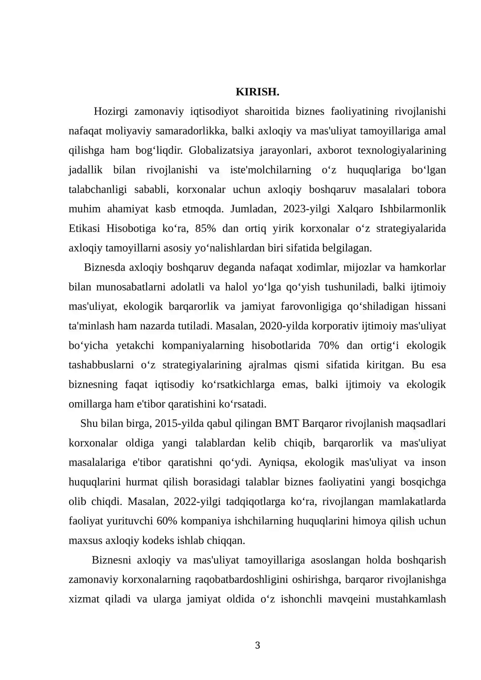 Biznes axloqiy va mas'uliyat jihatidan boshqarish 3