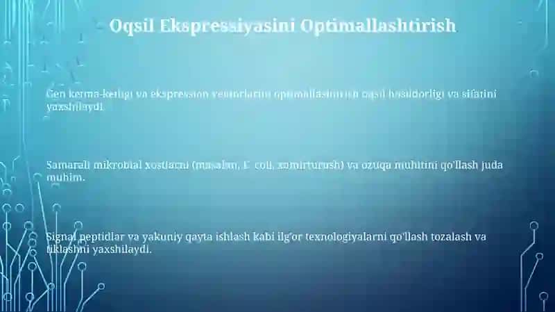 Mikroorganizmlar yordamida transgen oqsillar olish texnologiyalari 3