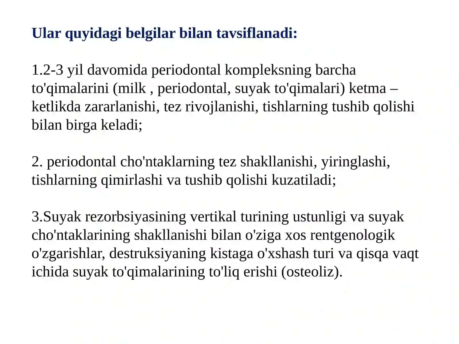 Bolalarda parodontning idiopatik kasalliklari (Papiyon-Lefevr sindromida, X-gistiotsitoz) 3