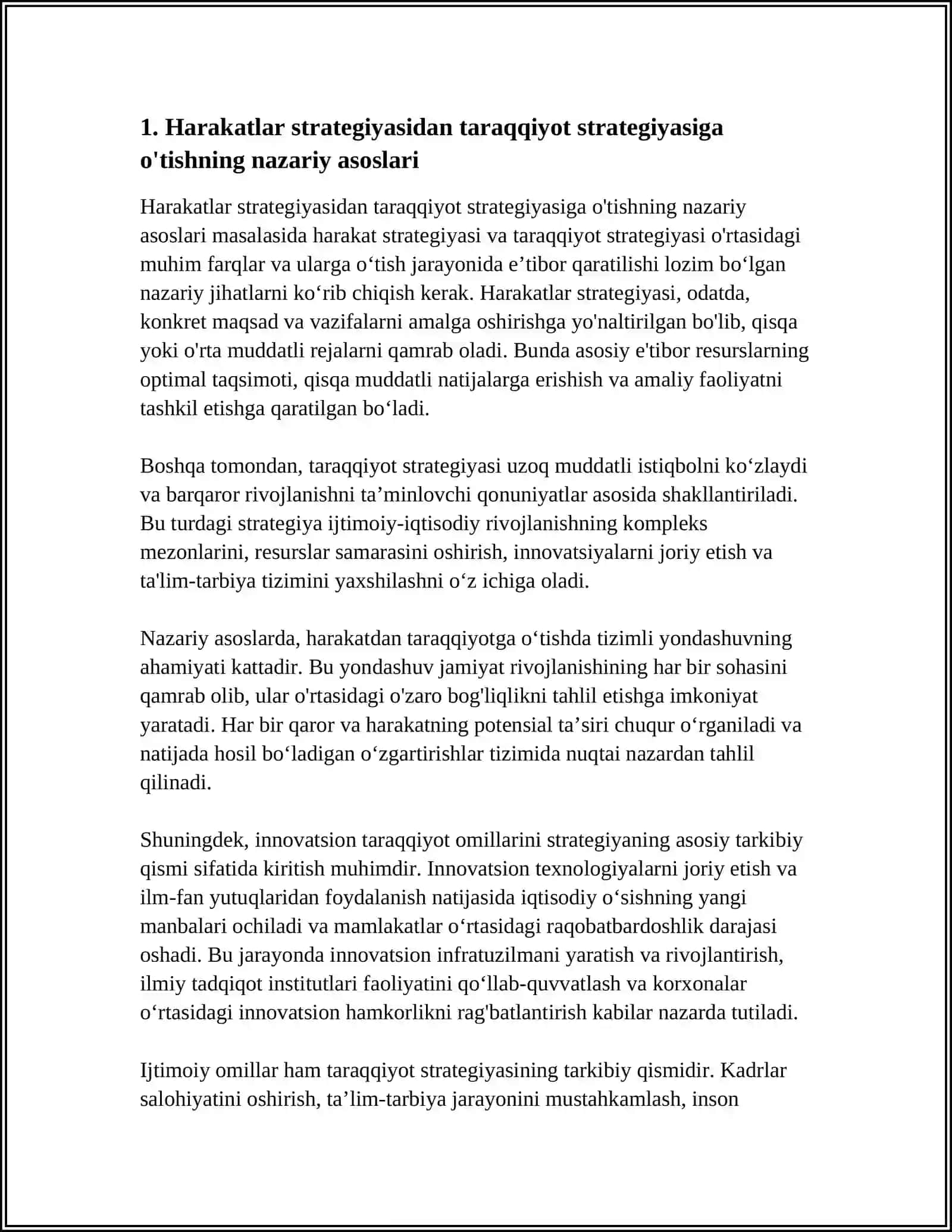 HARAKATLAR STRATEGIYASIDAN - TARAQQIYOT STRATEGIYASI SARI 3