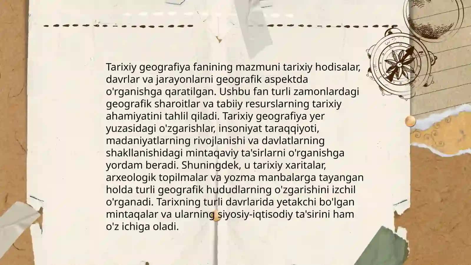 Tarixiy geografiyaga Kirish. Fanning maqsadi va vazifalari 3