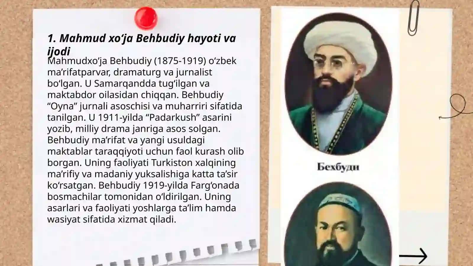 Mahmud xoʻja Behbudiy "Padarkush" asari tahlili 3