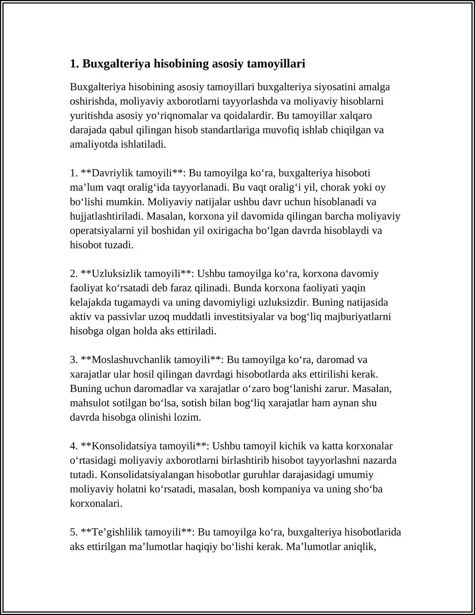MUSTAQIL ISH Mavzu: BUXGALTERIYA HISOBINING TASHKIL ETILISHINI O’RGANISH 3