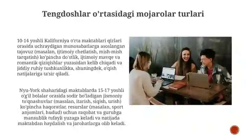O´quvchilar va tengdoshlar orasidagi konfliktlar 3