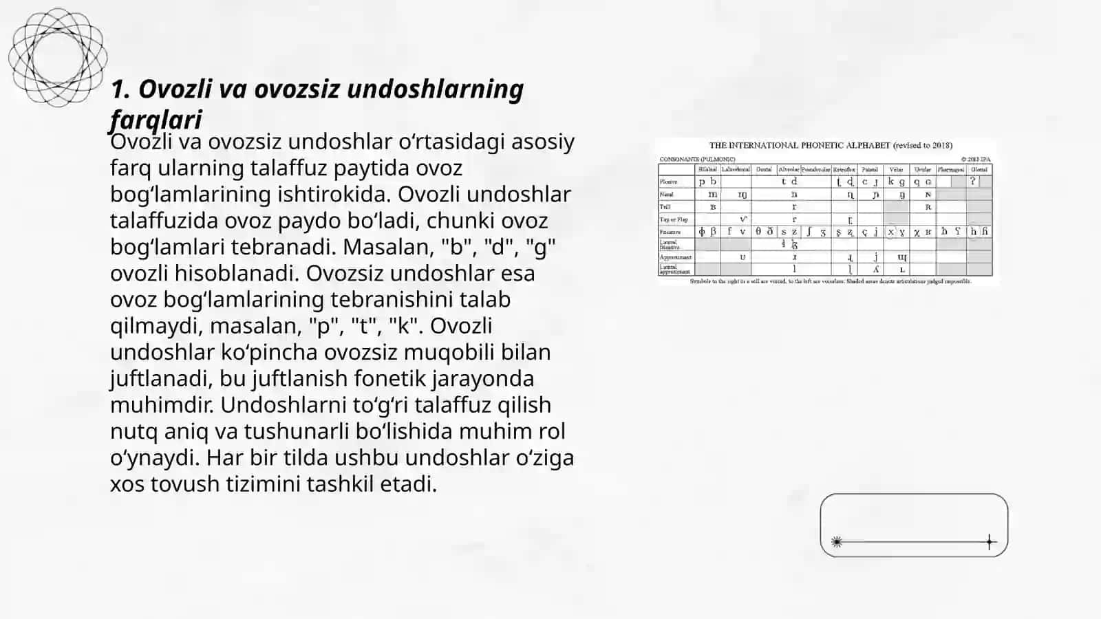 Ovozli va ovozsiz undoshlarning farqlari 3