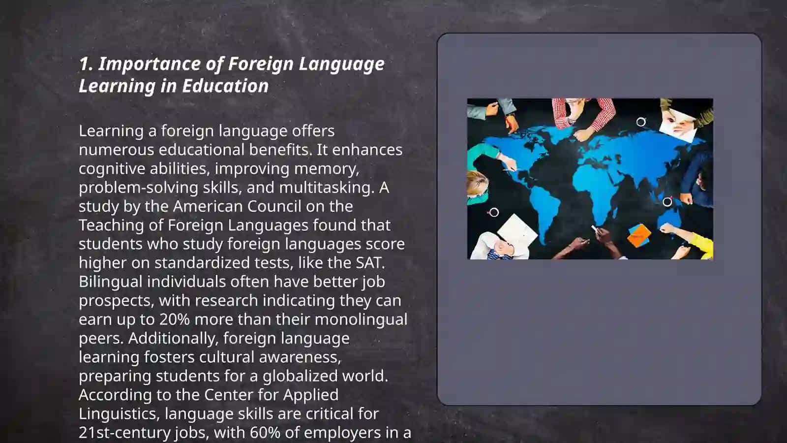 Education and role of foreign language 3