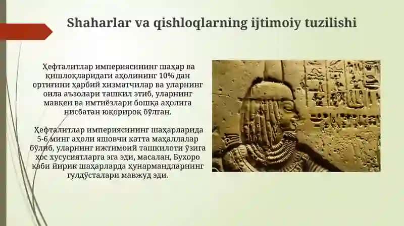 Ҳефтaлитлар империясининг шаҳар ва қишлоқларидаги аҳолининг 10% дан ортиғини ҳарбий хизматчилар 3