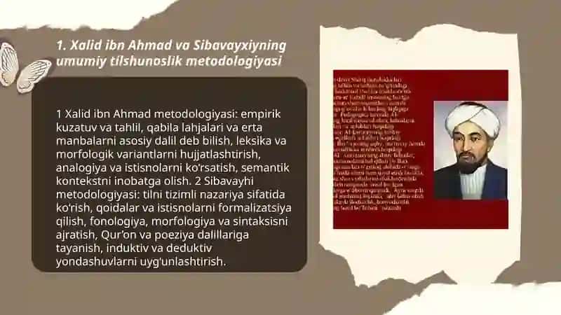 Xalid ibn Ahmad va Sibavayxiyning asosiy tilshunoslik qarashlari 3