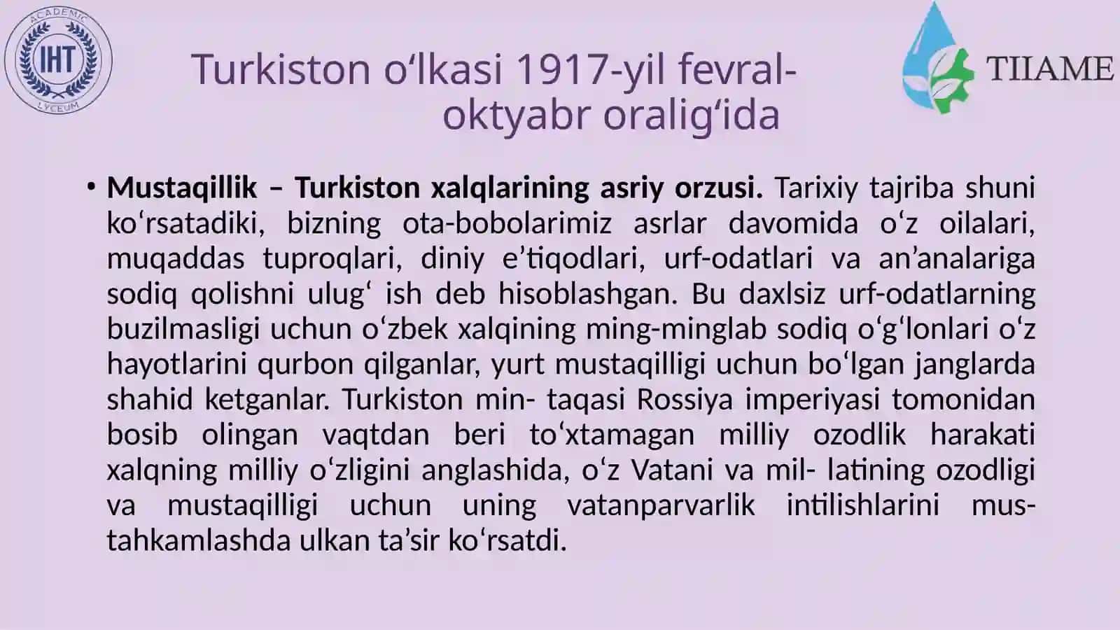 Turkiston o'lkasi 1917-yil fevral-oktyabr oralig'ida 3