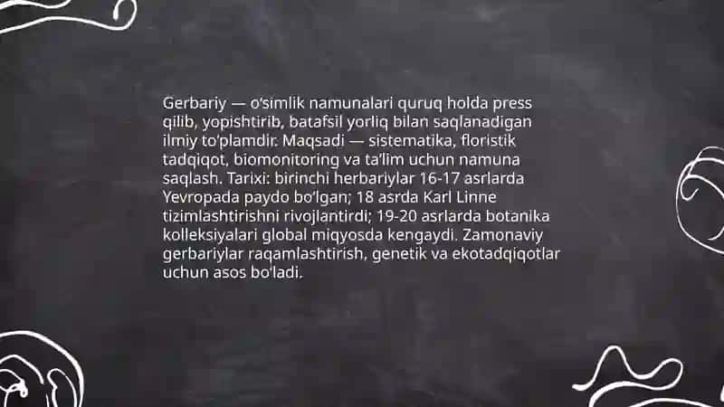Gerbariy tayyorlash va tayyorlash usullari haqida ma‘lumot tayyorlash 3