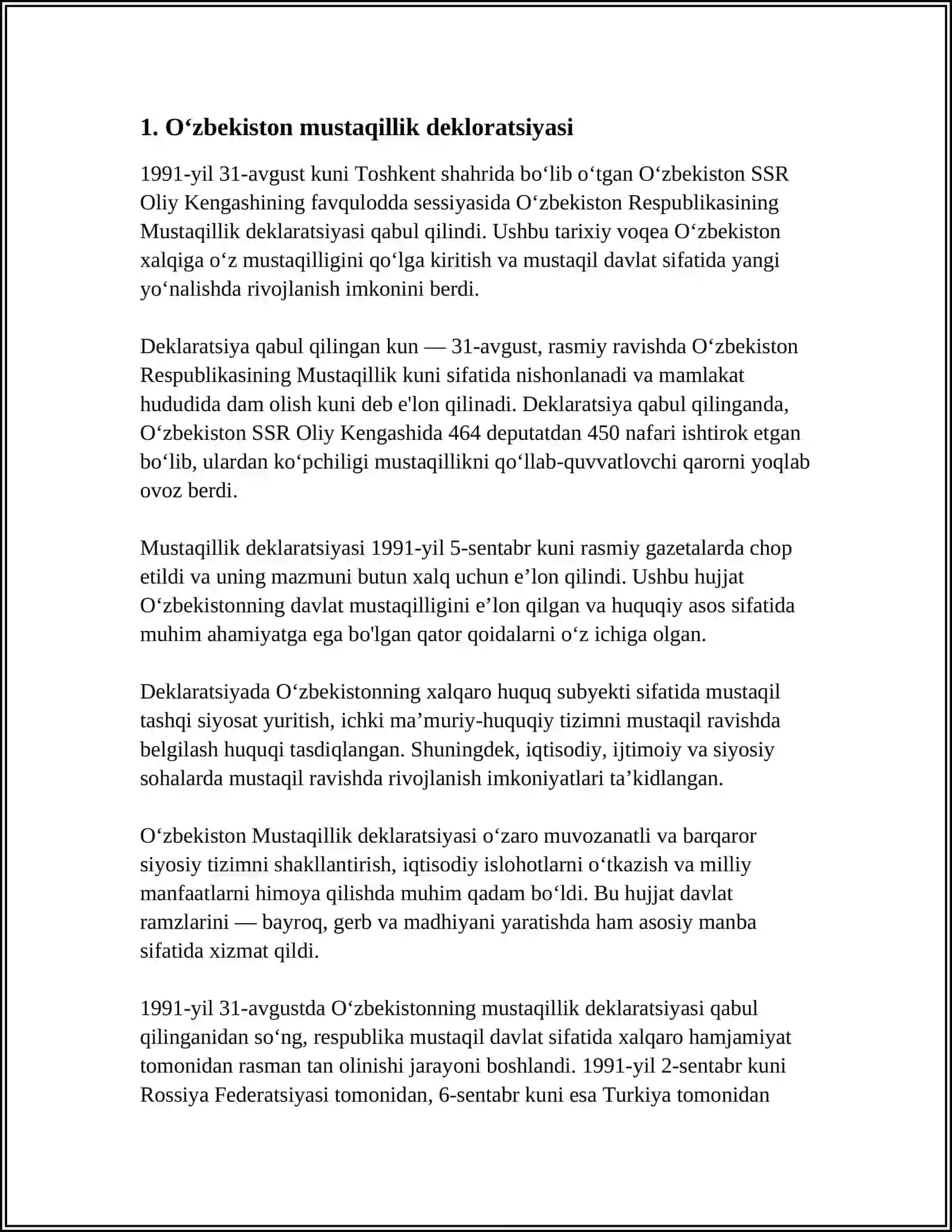 O'ZBEKISTONNING ENG YANGI TARIXIY FANIDAN MUSTAQIL TA'LIM MAVZULARI 3