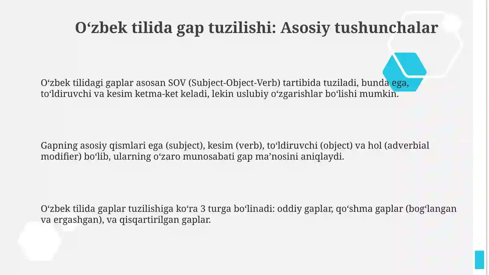 Oʻzbek tilida soʻzgaplar 3