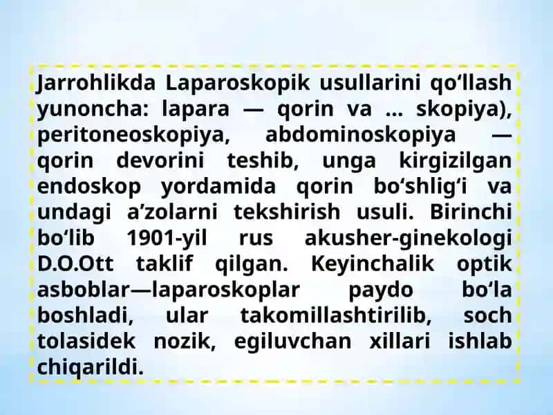 Laparoskopiyaning Tibbiyotda Qo’llanilishi 3