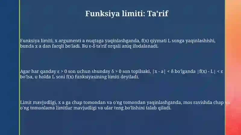 Funksiya limiti: Ta'rif 3