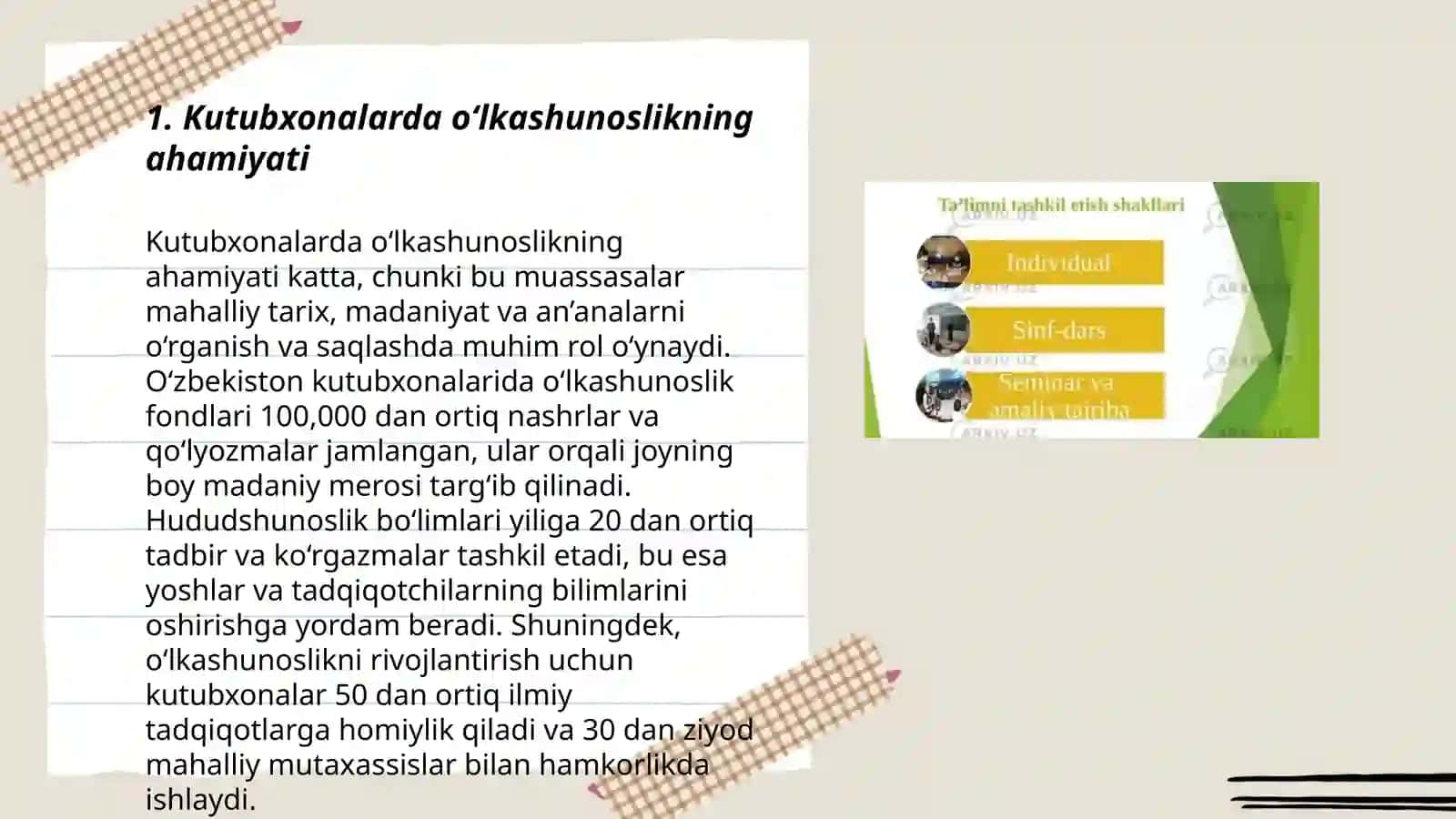 Kutubxonalarda oʻlkashunoslik, biblografik xizmatini tashkil etish 3