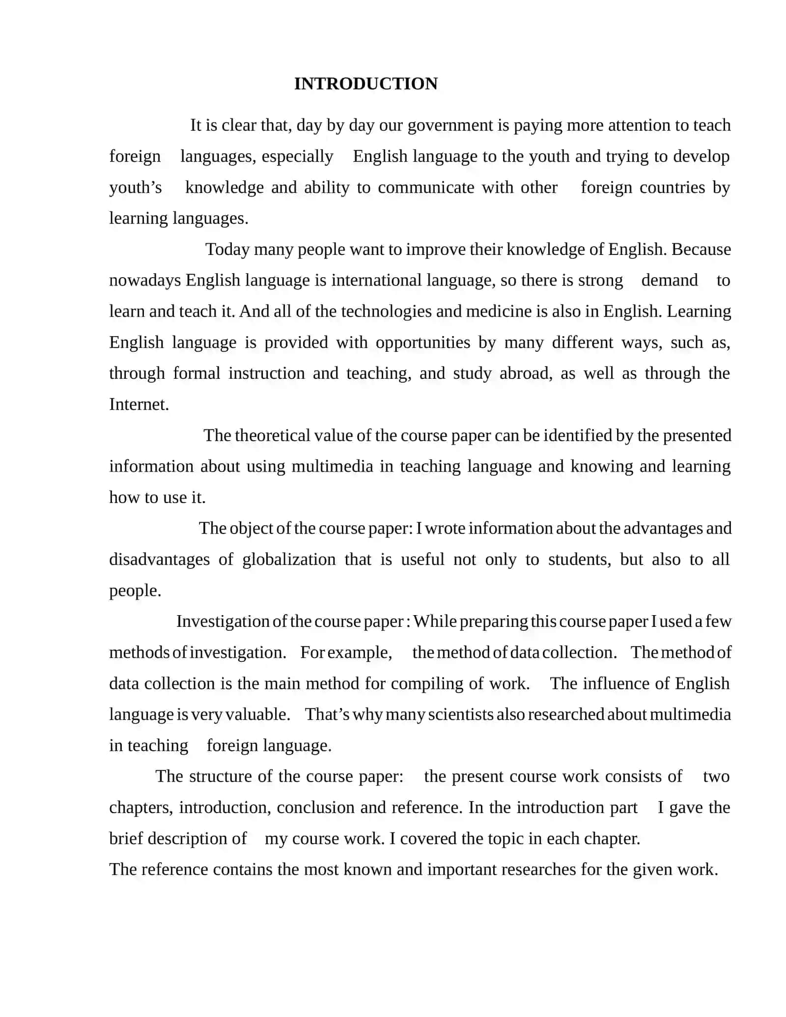 Course Paper on Identifying Advantages and Disadvantages of Cultural Globalization 3