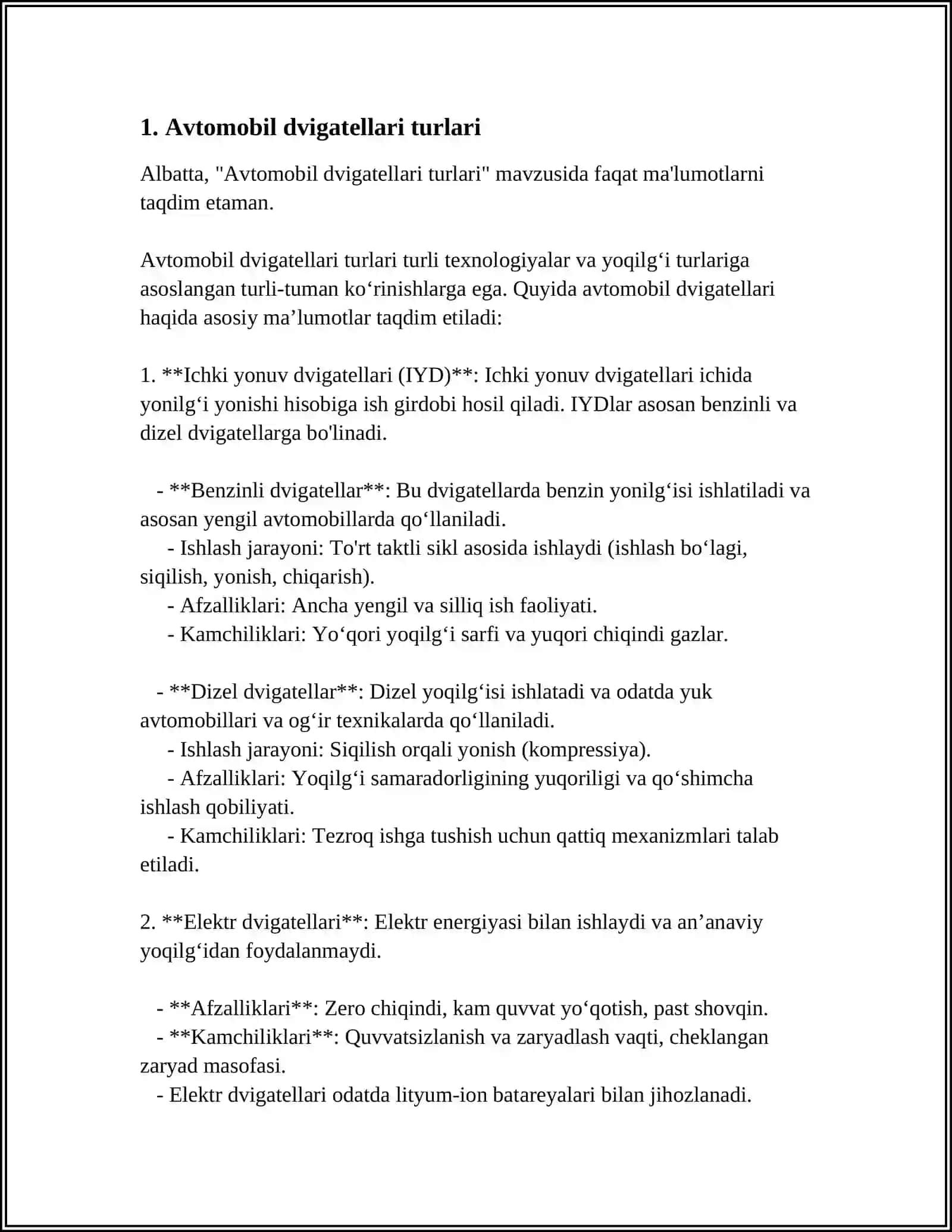 MASHINA HAQINDA MALUMOTLAR MASHINA MEXANIKA 3