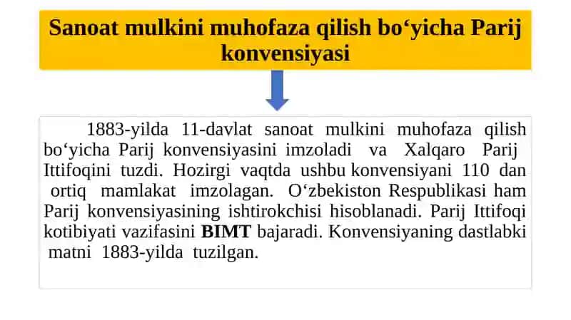 Intellektual mulk bo‘yicha xalqaro konvensiyalar va bitimlarning umumiy tavsifi 3