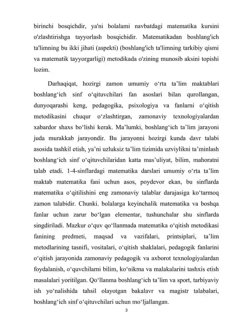 OG‘ZAKI MATEMATIK MASHQLARDAN FOYDALANIB 4-SINF O‘QUVCHILARINI O‘QUV FAOLLIGINI RIVOJLANTIRISH 3