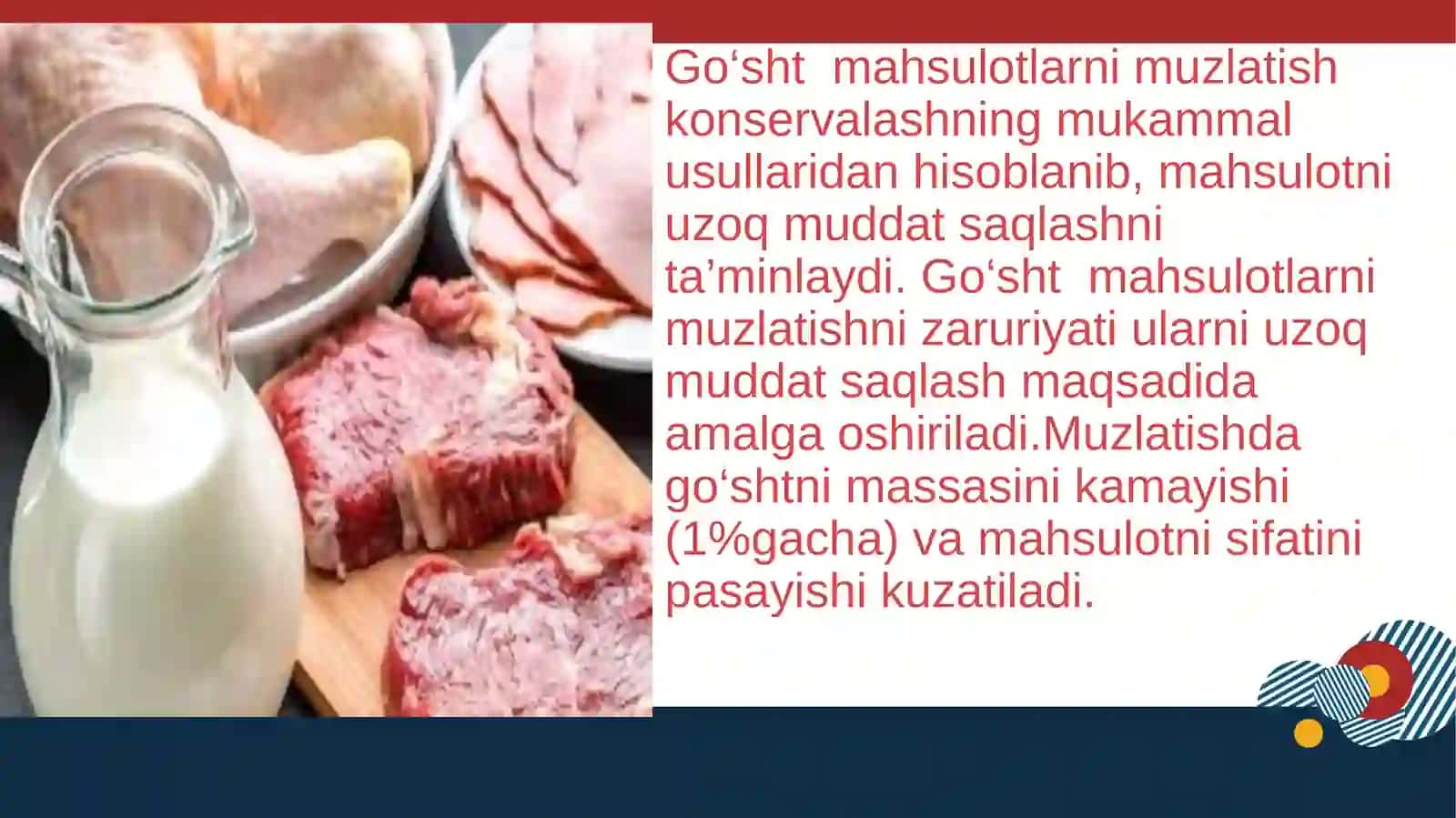 Go‘sht va sut mahsulotlarini muzlatish va saqlashdagi 3