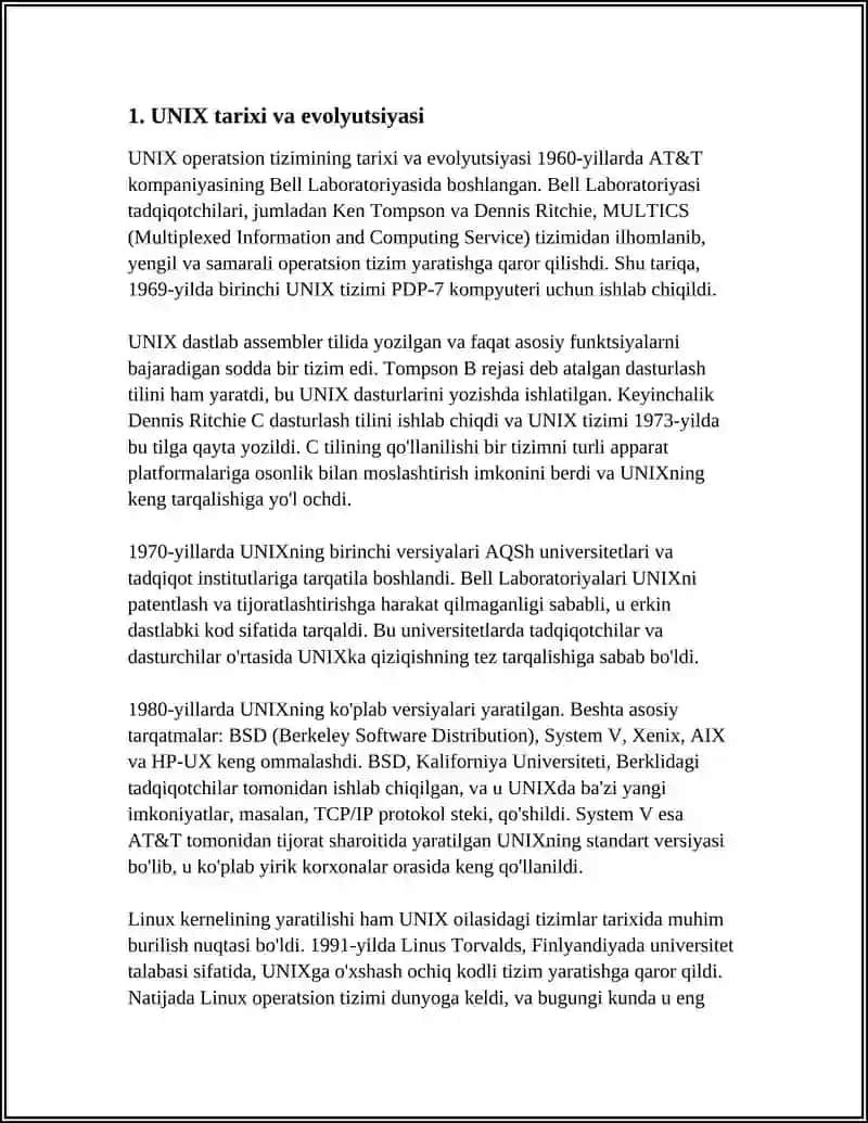 UNIX Operatsion Tizimlari 3