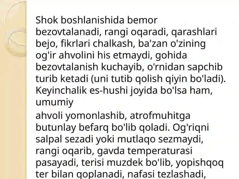 Kardiogen shok klinikasi va davo choralari 3