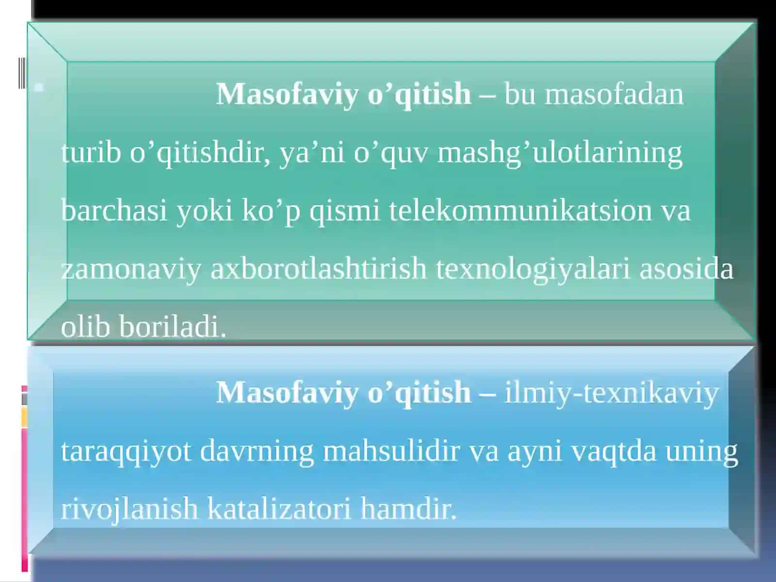 MASOFAVIY O’QITISH 3