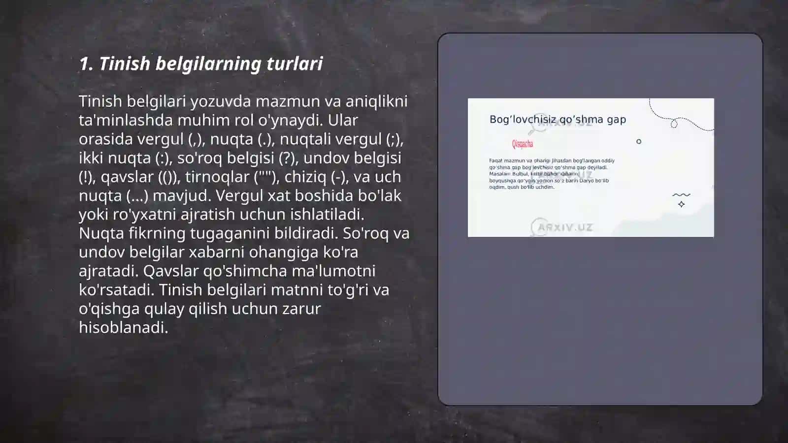 Tinish belgilarning vazifasi 3