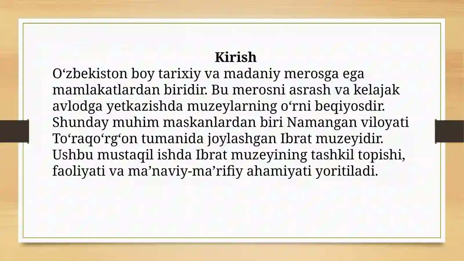 Namangan viloyati Toʻraqoʻrgʻon tumani Ibrat muzeyi 3