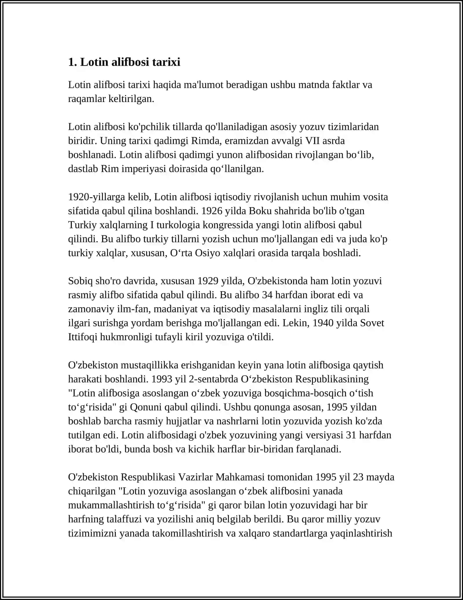 LOTIN ALIFBOSI. UNLI VA UNDOSH HARFLAR. DIGRAFLAR. HARF BIRIKMALARI DIFTONG VA DIGRAFLAR. HARF BIRIKMALARI. URG'U QO'YISH QOIDALARI 3