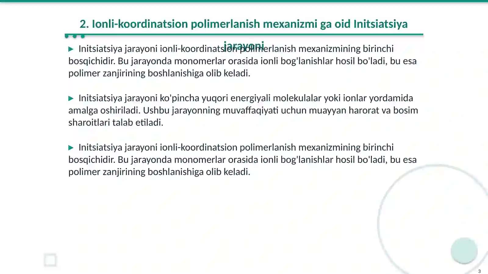 Ionli-koordinatsion polimerlanish mexanizmi 3