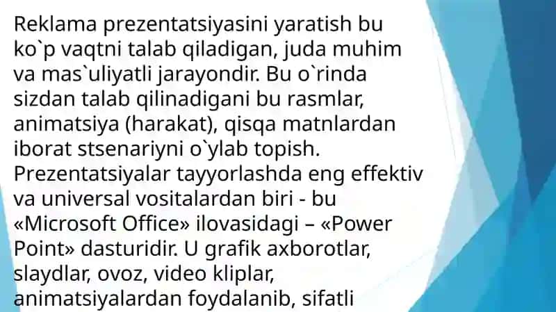 Power Point dasturi yordamida darslarga koʻrgazmali qurollar tayyorlashni oʻrgatish 3