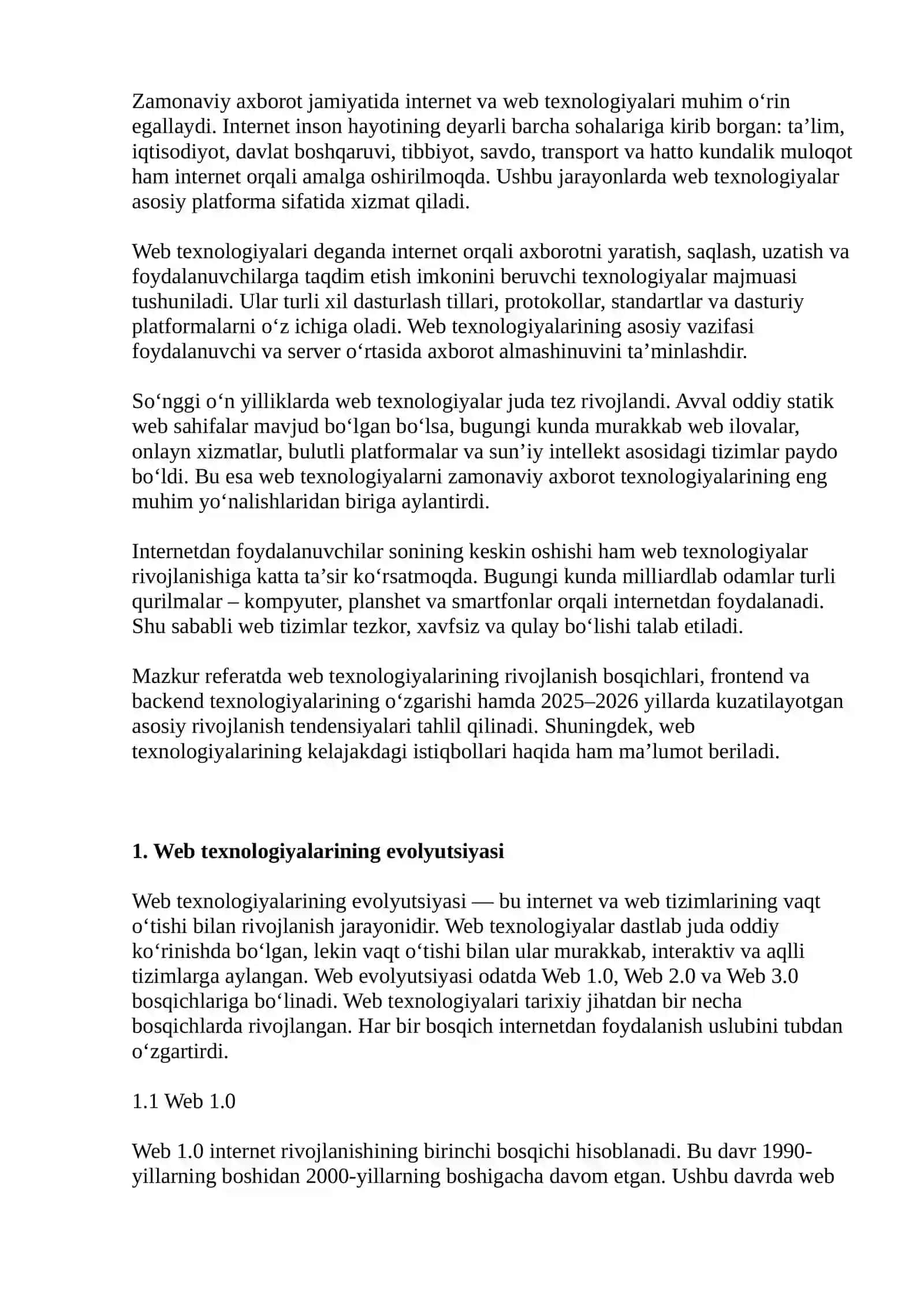Web texnologiyalarning rivojlanish tendensiyalari 3