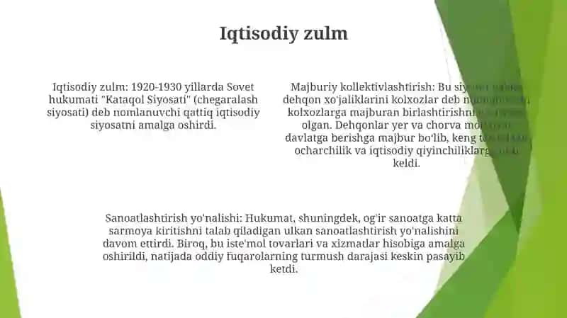Stalinist Repression: 1920s and 1930s Soviet Union (20-Asrning 20-30-Yillarida QatagʻOn Siyosati) 3