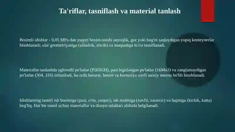 Bosimli idishlar va apparatlar 3