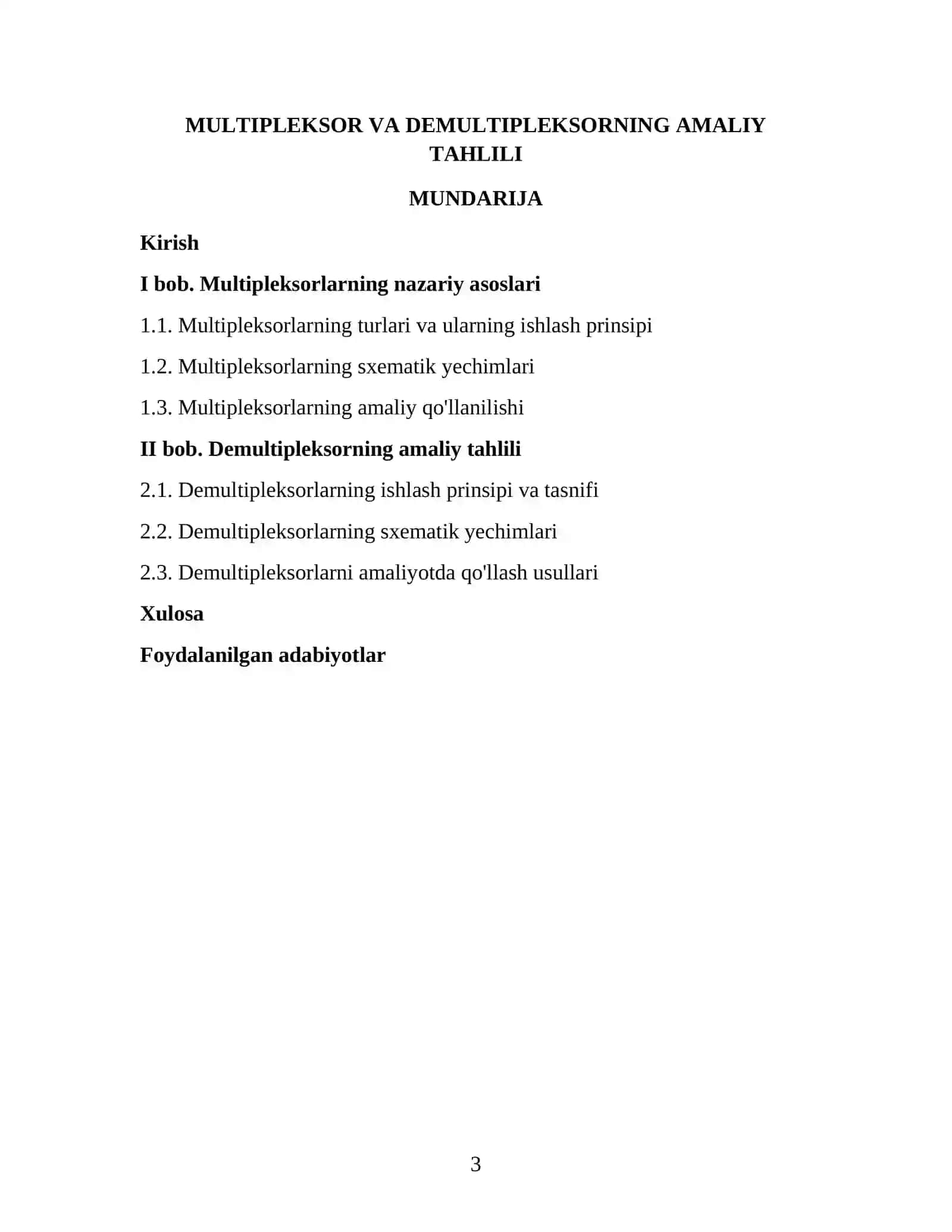 MULTIPLEKSOR VA DEMULTIPLEKSORNING AMALIY TAHLILI 3