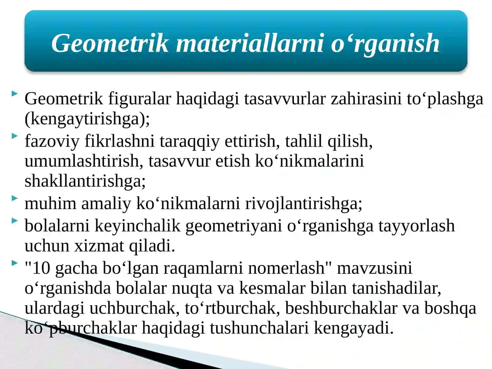 GEOMETRIK MATERIALLAR USTIDA ISHLASH TEXNOLOGIYASI 3