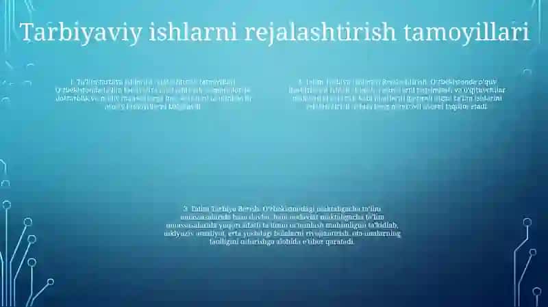 Talim Tarbiya Ishlarini Rejalashtirish. Bolalarga Davlat Va Nodavlat Maktabgacha Tashkilotlarida Talim Tarbiya Berish 3
