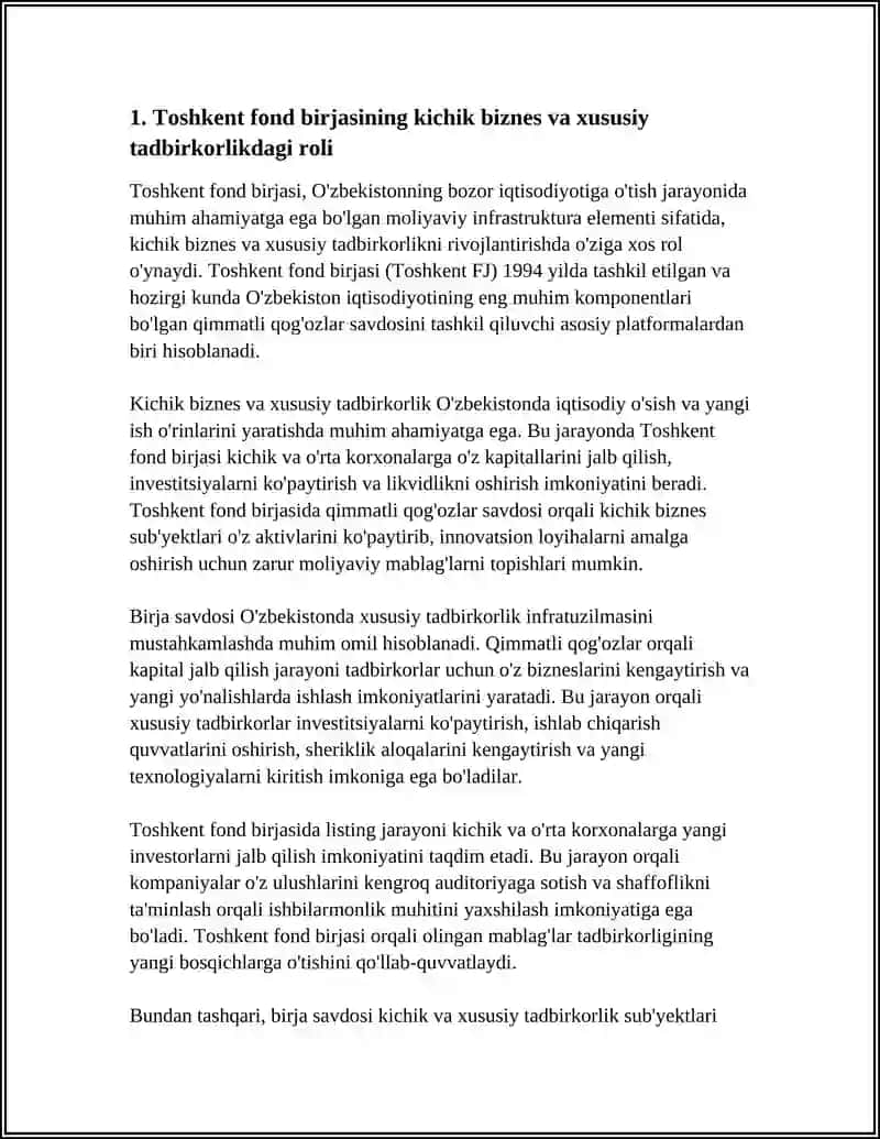 O‘ZBEKISTONDA KICHIK BIZNES VA XUSUSIY TADBIRKIRLIKNING RIVOJLANISHI 3