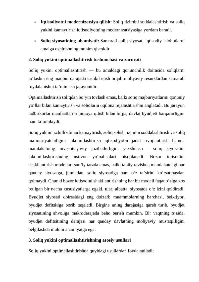 Soliq yukini optimallashtirish masalalari 3