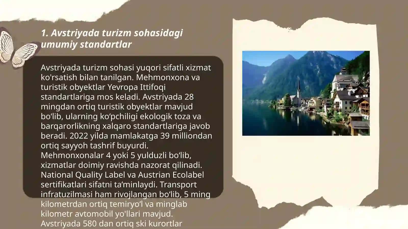 Avstriya turizm sohasidagi standartlar 3