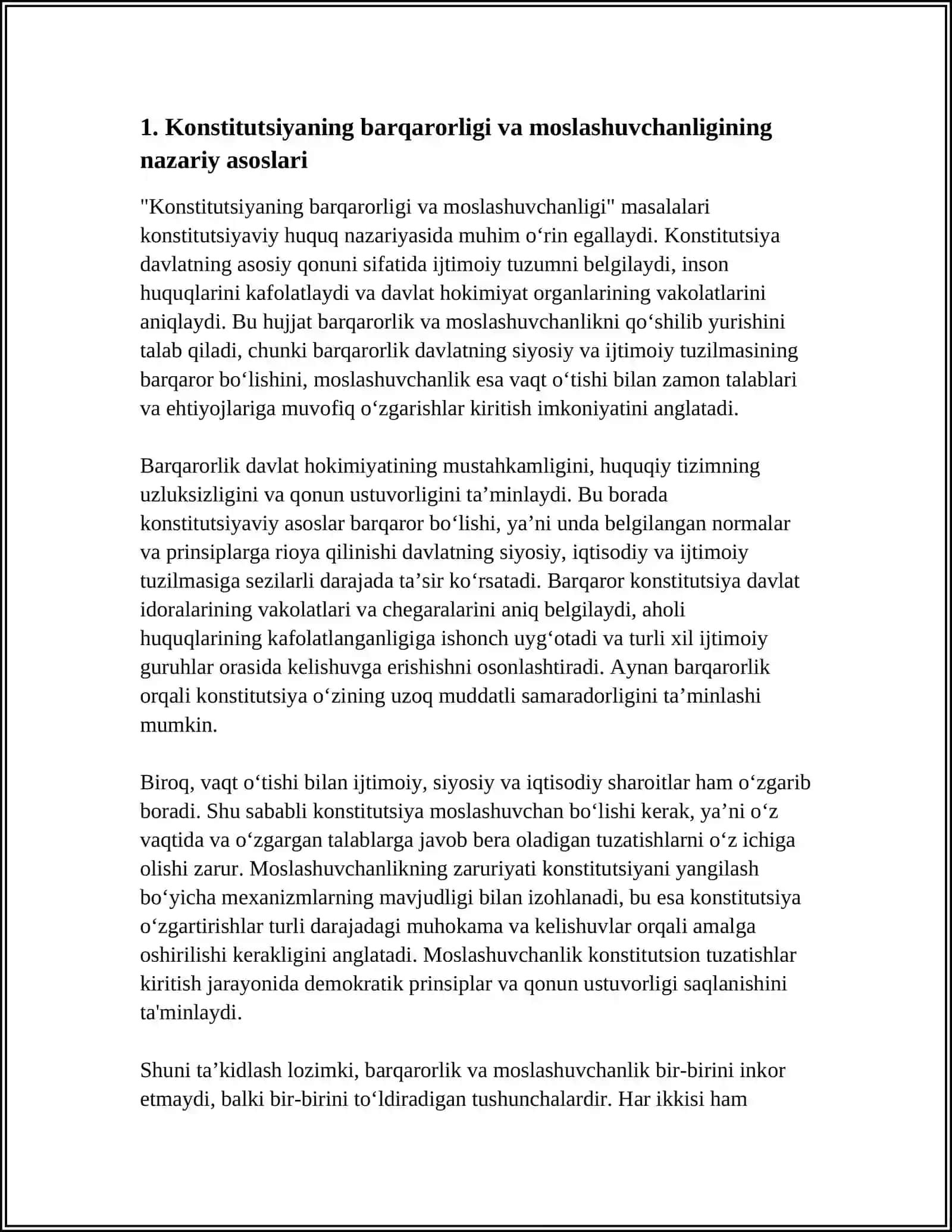 Konstitutsiyaning Barqarorligi Moslashuvchanligi Masalalari 3