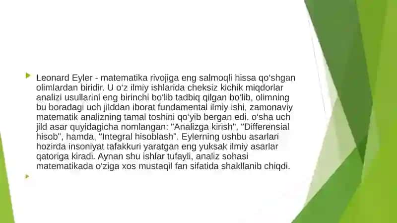 L.Yeyler, J. Venn, R.Dekart hayoti va ilmiy faoliyatini òrganish 3