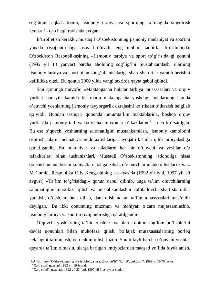 O’zbekiston Respublikasi mustaqilligi davrida sport o’yinlarining rivojlanishi 3
