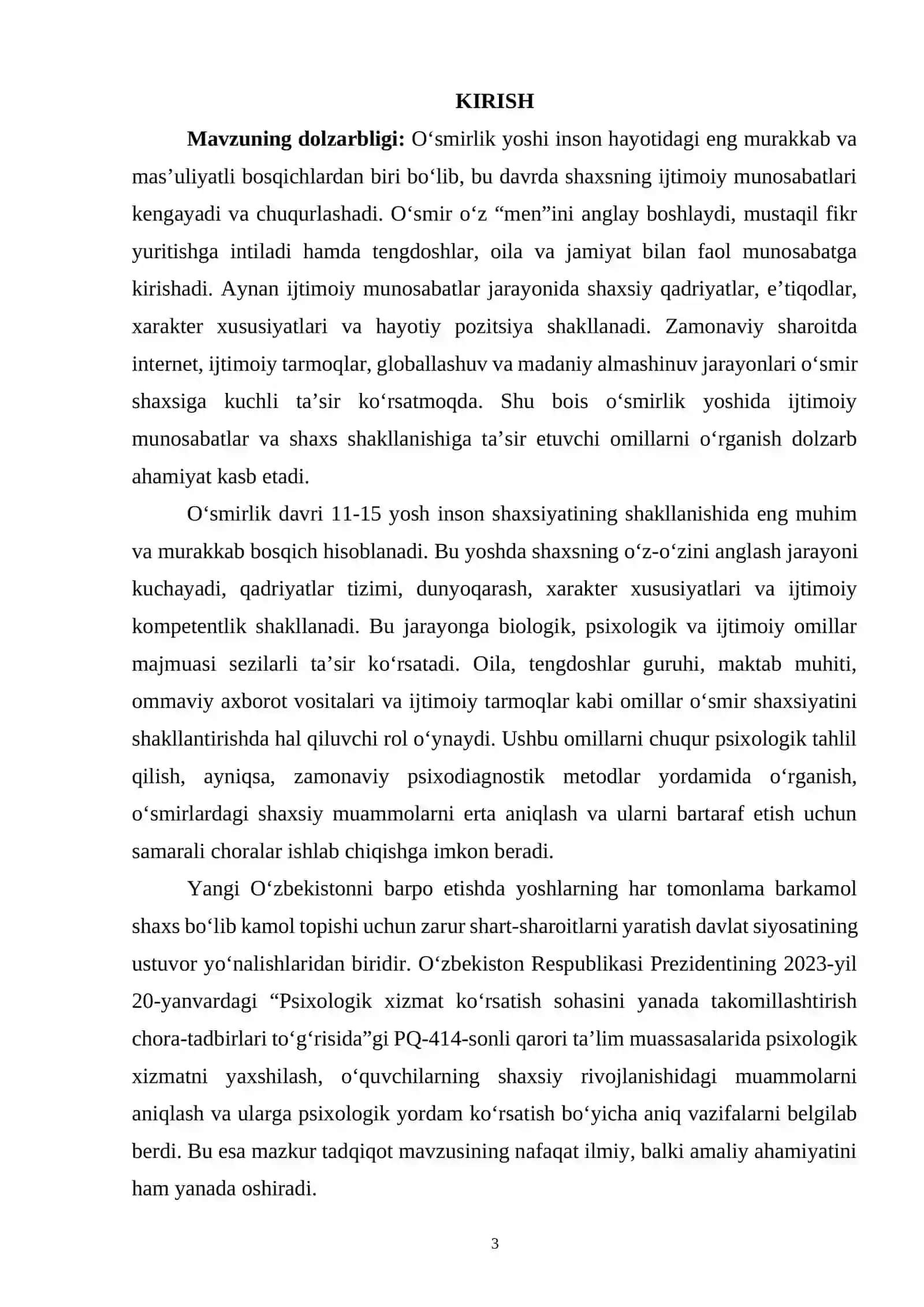 OʻSMIRLIK YOSHIDA IJTIMOIY MUNOSABATLAR VA SHAXS SHAKLLANISHIGA TAʼSIR ETUVCHI OMILLAR 3