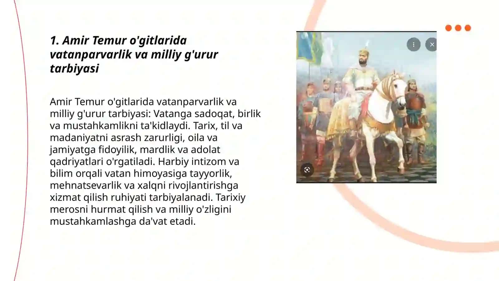 Amir Temur o'gitlarining tarbiyaviy ahamiyati 3